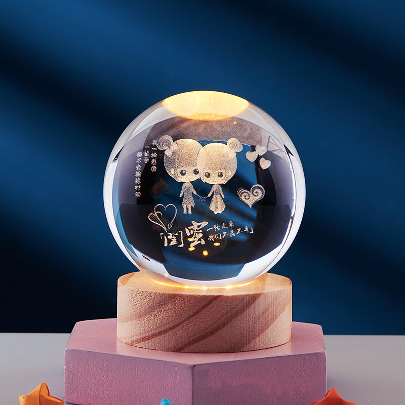 Crystal Ball 3D Solar System Night Light