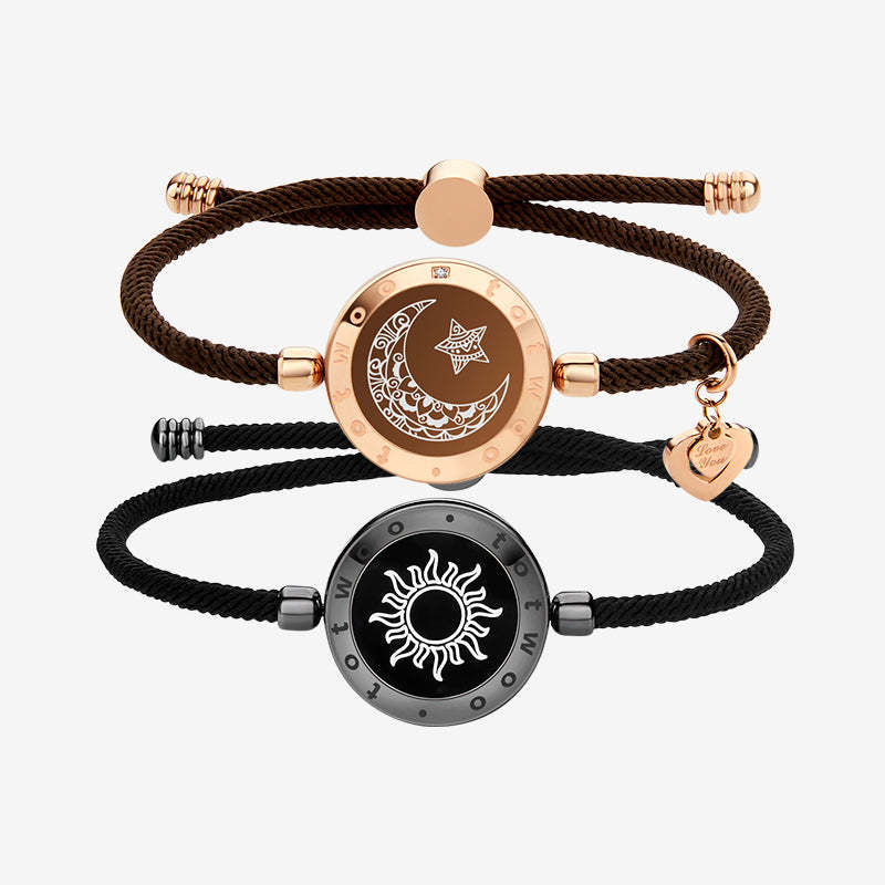 Couple Leather Rope Snake Bone Induction Interactive Bracelet