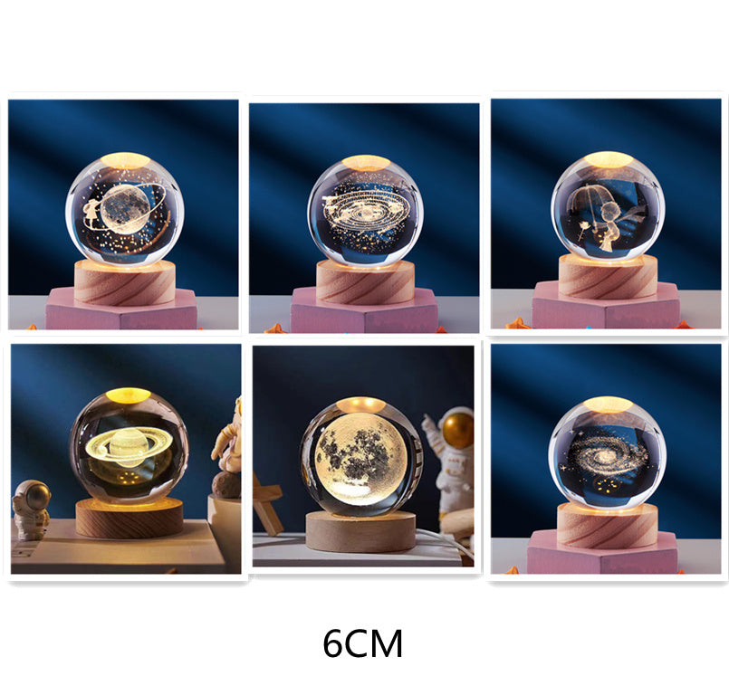 Crystal Ball 3D Solar System Night Light