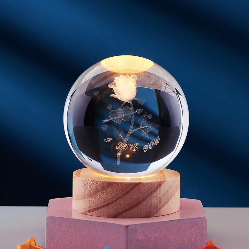 Crystal Ball 3D Solar System Night Light