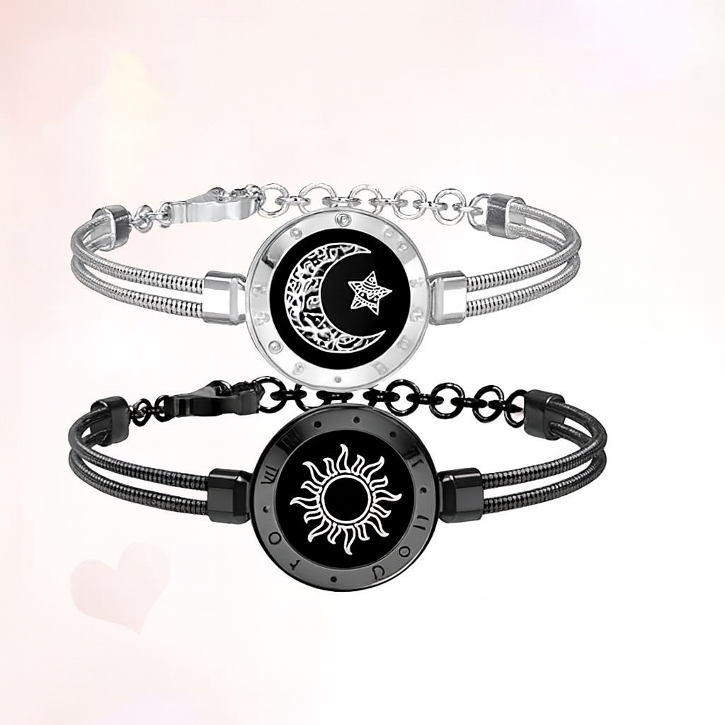 Couple Leather Rope Snake Bone Induction Interactive Bracelet