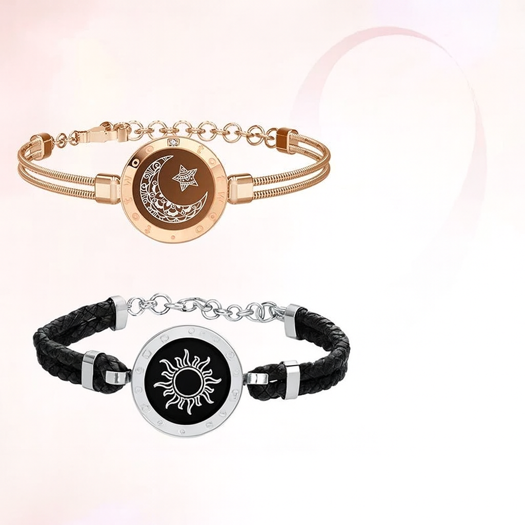 Couple Leather Rope Snake Bone Induction Interactive Bracelet