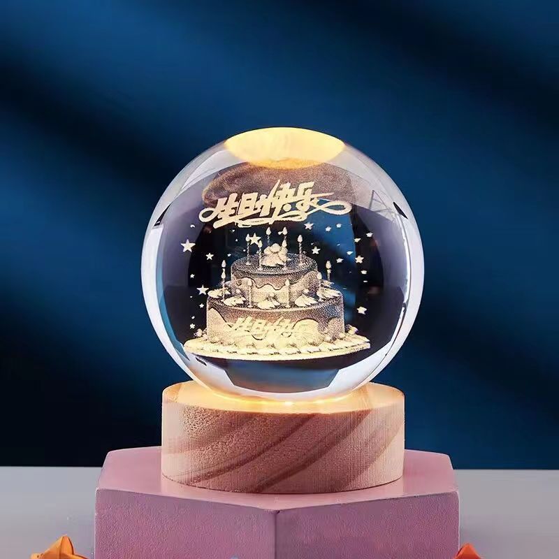 Crystal Ball 3D Solar System Night Light