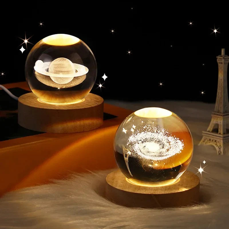 Crystal Ball 3D Solar System Night Light